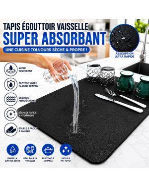 Tapis égouttoir vaisselle super absorbant Design