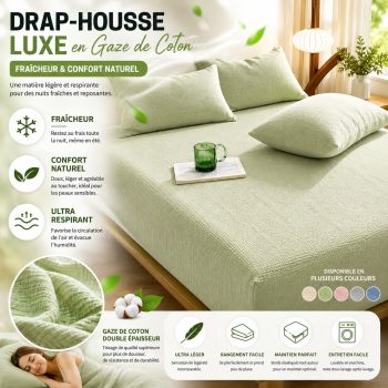 Drap-Housse luxe en Gaze de Coton...