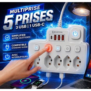 Multiprise avec interrupteurs 5...