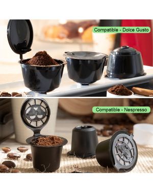Coffret 3 Capsules Réutilisable Compatible Dolce Gusto ou Nespresso