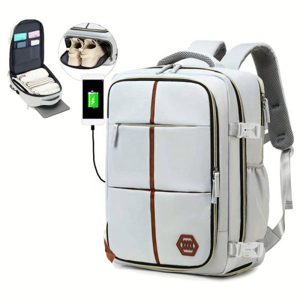 Sac à Dos Sous Vide 60 L Extensible - Compatible Cabine Avion - Serrure TSA - Ordinateur 17,3" - Noir - Voyage