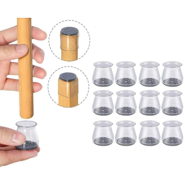 16 Embouts Pieds Chaise Silicone Protection Sol Rond 25-29mm