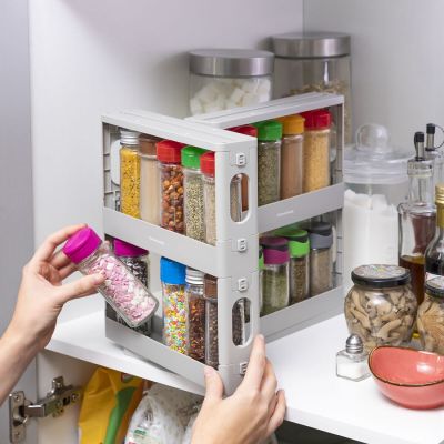 Rangement à Épices Coulissant et Pivotant