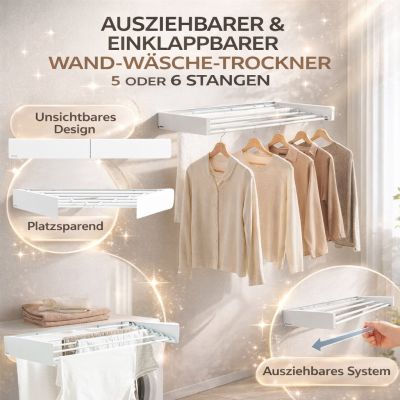 Ausziehbarer, einziehbarer Wandtrockner mit 5 oder 6 Bar