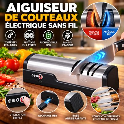 Aiguiseur de Couteaux Électrique Sans Fil