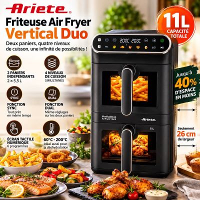 Friteuse Air Fryer Ariete Vertical Duo 11L
