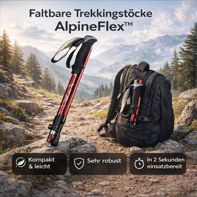 2 AlpineFlex™ Faltbare Wanderstöcke