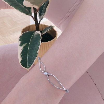 Bracelet Amelyse Emotion | Or blanc 14k, 1 Diamant 0.10 ct.