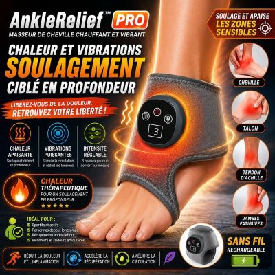 AnkleRelief™ Pro - Masseur de cheville chauffant et vibrant USB