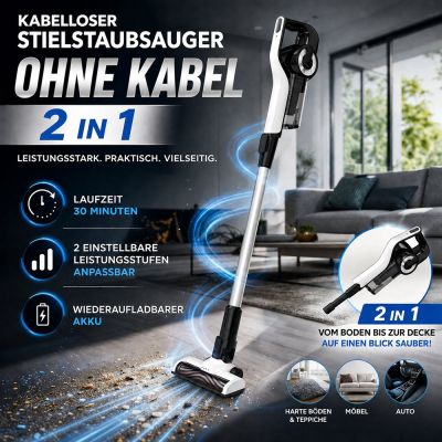 2-in-1 Akku-Stielstaubsauger