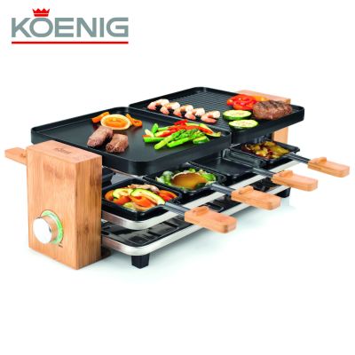 Grill à Raclette Bamboo 8 Personnes Koenig