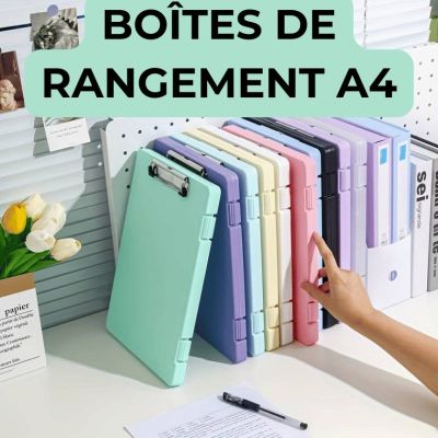 Lot de 2 boîtes de rangement pour dossiers A4