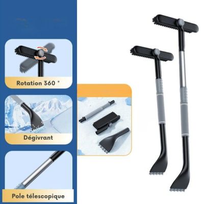 2-in-1-Schaber und -Bürste für eine effiziente Schneeräumung