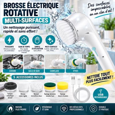 Brosse Électrique Rotative Multi-Surfaces