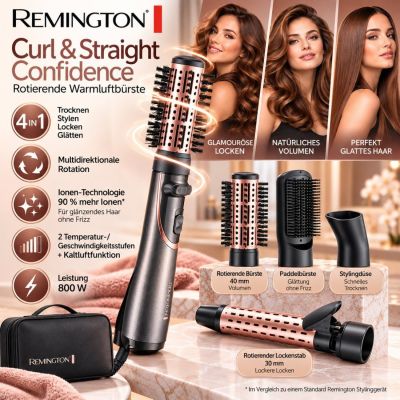 Rotierende Warmluftbürste Curl & Straight Confidence Remington