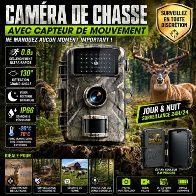Caméra de Chasse avec Capteur de Mouvement