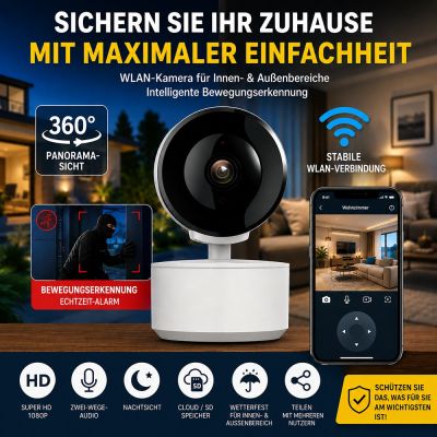 WiFi-Überwachungskamera mit Bewegungserkennung innen und außen