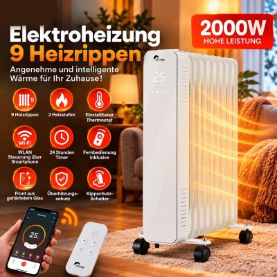 Elektroheizung mit 9 Heizrippen 2000W