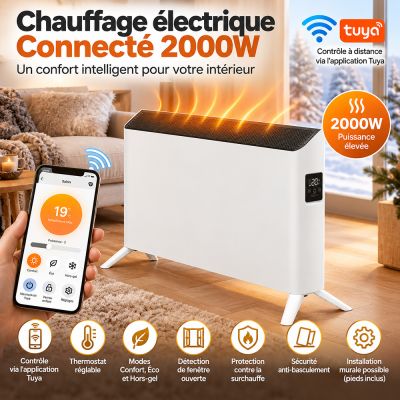Chauffage électrique Connecté 2000W