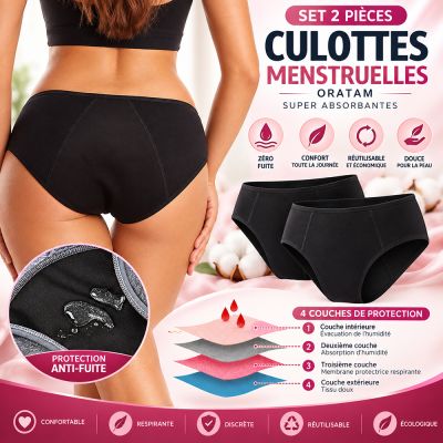 Set 2 Culottes Menstruelles Oratam Super Absorbantes