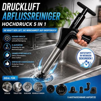 5-in-1 Hochdruck-Druckluft-Rohrreiniger