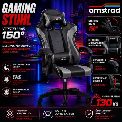 Gaming-Stuhl, bis 150° verstellbar