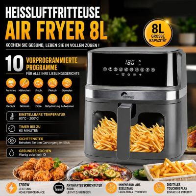 Air Fryer Heißluftfritteuse 8L