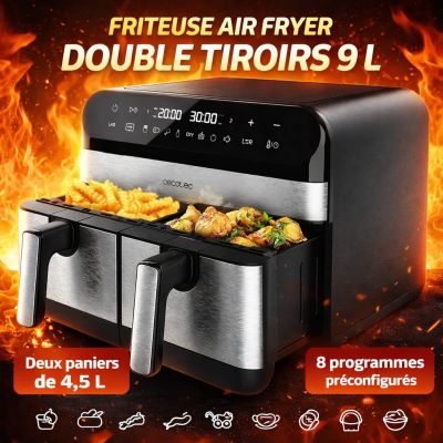 Friteuse Air Fryer Double Tiroirs 9 L Cecofry Advance