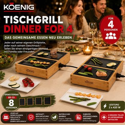 Tischgrill Dinner für 4 Personen Koenig
