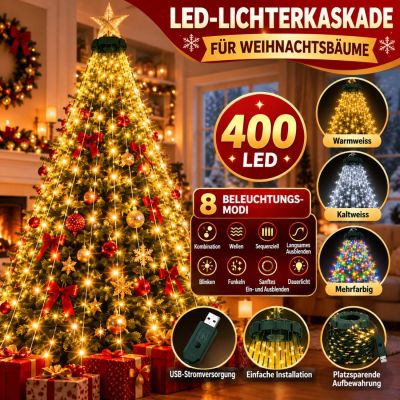 LED-Lichterkaskade für Weihnachtsbäume
