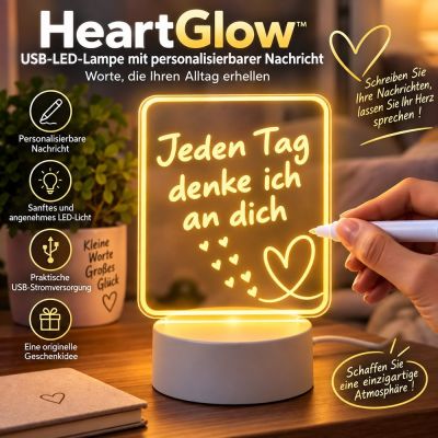 HeartGlow™ – USB-LED-Lampe mit personalisierbarer Botschaft