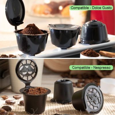 Wiederverwendbare 3er-Kapselbox Kompatibel mit Dolce Gusto oder Nespresso
