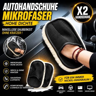 2er-Set Autohandschuhe aus Mikrofaser mit hoher Dichte