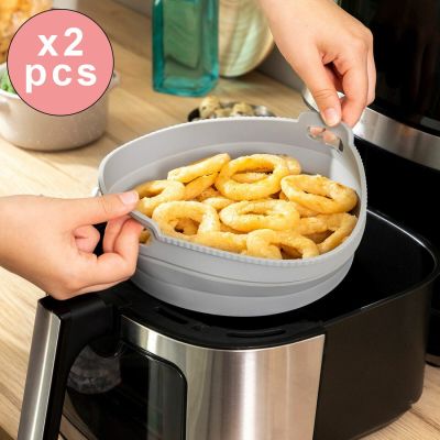 Lot de 2 Paniers en Silicone pour Friteuses à Air Chaud et Four