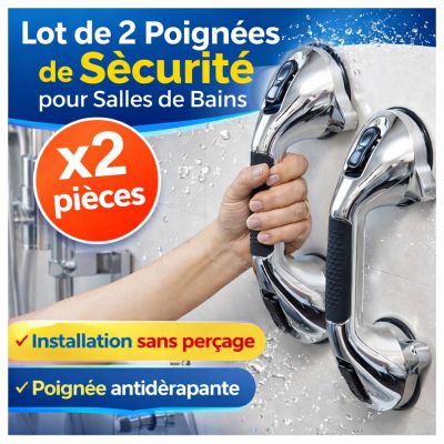 Lot de 2 Poignées de Sécurité pour Salles de Bains