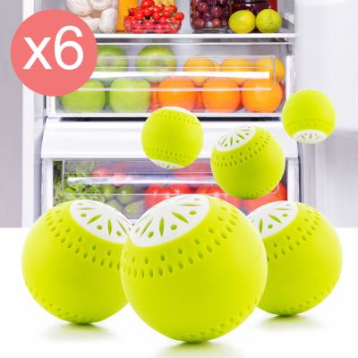Lot de 6 Éco-Boules Neutralisateur d'Odeurs pour Réfrigérateur