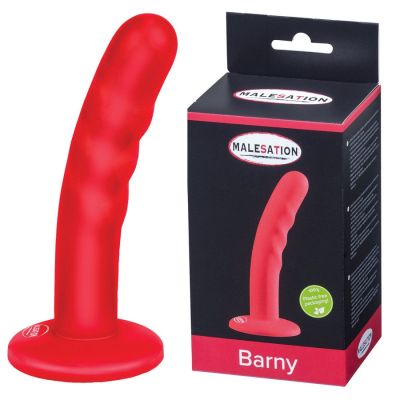 Dildo en silicone rouge avec base ventouse Barny MALESATION