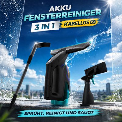 3-in-1 Akku-Fensterreiniger