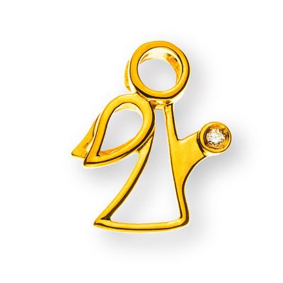 Pendentif Olyssa Aurum Angelus - Ange gardien | GG750, 1 Diamant