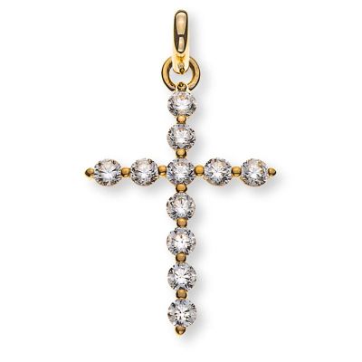 Pendentif Olyssa Divine - Croix | Or jaune 9k - 11 Zirconia