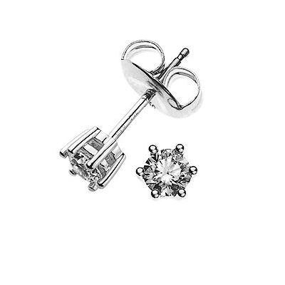 Ohrstecker Solitär Olyssa Essentials | Weissgold 18k - 2 Diamanten 0.20ct. - 6 Griffe