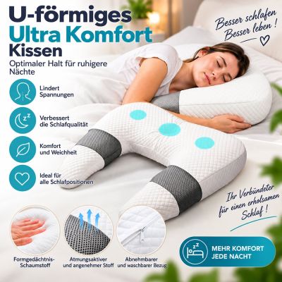 Ultrakomfortables U-förmiges Kopfkissen