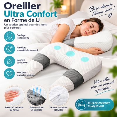 Oreiller Ultra Confort en Forme de U