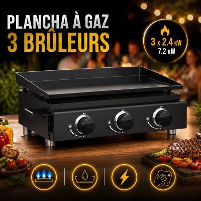 Plancha à gaz Ohmex 3 brûleurs