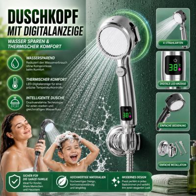 Digitaler Duschkopf - Wassersparen & Wärmekomfort