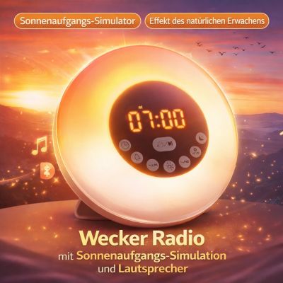 Radiowecker mit simuliertem Tagesanbruch und Schwangerschaft