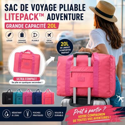 Sac de Voyage Léger Pliable LitePack™ Adventure - Grande Capacité 20L