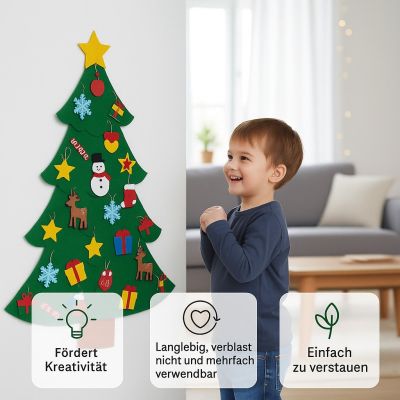 Filz-Weihnachtsbaum zum Schmücken 30 Stücke