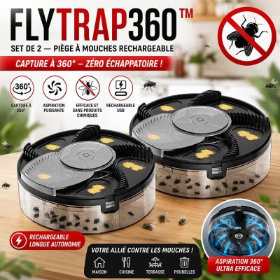 Set de 2 FlyTrap360™ – Piège à Mouches Rechargeable