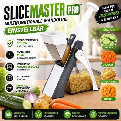 SliceMaster Pro™ – Verstellbare Multifunktions-Mandoline